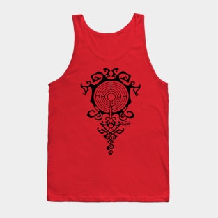 Fractal Labyrinth Tribal Tattoo Pattern Tank Top